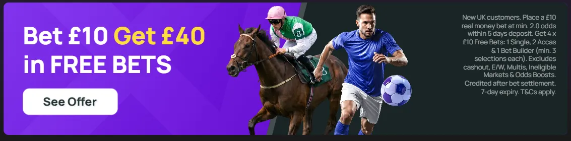 Kwiff Sports Bonus — Bet £10 Get £40 in Free Bets